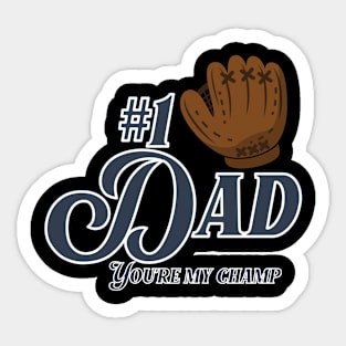 Best Dad baseball champ Sticker